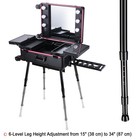 Byootique Rolling Makeup Case With Led Lighted Mirror Comestic Organizer