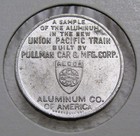1934 Union Pacific Lucky Piece Train Aluminum Token - 31 9mm   3 45 Grams