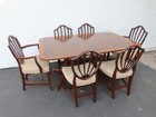 Mahogany Set Of Dining Table Six Shield Back Chairs And 2 Leaves 6563