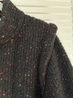 Vintage Sweater Jacket Black Wool Confetti Yarn Speckled Cin Cin 1970   s 1980   s