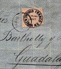 4 Reales Pink Guadalajara Provisional Cover Front Ciudad Guzm  n Cds 1867 Scott 7