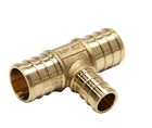 Efield 10pcs 3 4  X 3 4  X 1 2  Pex Tee Brass Barb Crimp Fittings  Lead Free