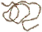 Vintage Style Glass   Tinsel 72  Christmas Garland  Red Green Gold Beads
