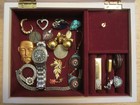 Junk Drawer Lot Jewelry Lot Od Jewelry Box 12k Gold Fil Old Sterling Vtg Jewelry