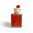 Vintage Avon Flocked Teddy Bear In Gift Bag Ornament Holiday Friends