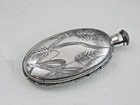 Fine Antique American Silver Plated Whisky Alcohol Flask Victorian Circa 1870 s