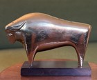 Vtg Mcm Italian Modernist Brass Bull  Sculpture By Sarreid Ltd  Made In Italy