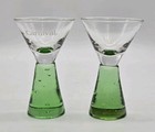 Carnival Cruise Line Ship Souvenir Bubble Bottom Shot Glass Green Set Of 2 