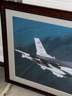Large United States Air Force Makos 93 Fighter Squadron F-16 Framed Photograph 