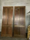 1910s Antique Historic Stained Oak 2 Panel Double Barn Doors 39 x107 