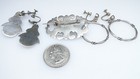 Vintage Mexican Modernist Sterling Silver Screwback Earrings   Signed Pin Lot