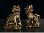 A Pair Shui Imperial Guardian Chi Lin kylin qi Lin Statue Figurine Decor Gift
