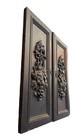 Antique Wooden Door Panels 35    Intricate High Relief Carving Fruit Bouquet Dark