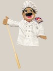 Melissa   Doug Chef Puppet Wooden Rod Retired Nwt 