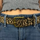 Vintage Style Cheetah Leopard Fur Belt American Western Boho Black And Tan