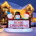 7ft Christmas Inflatable Snowman Yard Decoration With Merry Christmas Banner