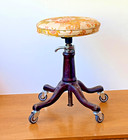 Art Deco Industrial Cast Iron Medical Drafting Piano Stool Chair Antique Tattoo