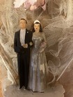 Vtg  1950 s Coast Novelty Chalkware Wedding Cake Topper 4    Top Hat Groom 717 Th