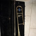 Getzen Tenor Slide Trombone Brass Gold Lacquered W  Case   Mouthpiece