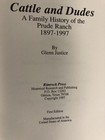 Cattle And Dudes  Family History Of The Prude Ranch  1897-1997 1st Ed 