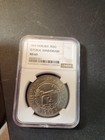  2 Dom  Rep un Peso Unc Coin  1969 Year 125 Anni Republica Ngc Ms 65   0251