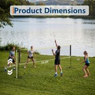 16 8ft Badminton Volleyball Pickleball Net Set 2in1 For Backyards 3 5-5ft Height