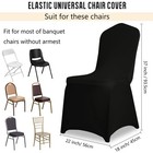 36 Pack Black Stretch Polyester Spandex Chair Covers Universal Washable Remov   