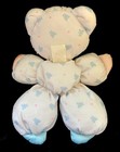 1989 Fisher Price Slumber Babies Baby Doll White Blue Bear Print Plush Lovey