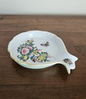Williams Sonoma Famille Rose Porcelain Spoon Rest Holder   Flowers   Butterflies