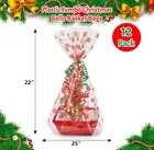 12 Pack Jumbo Christmas Cello Basket   Cookie Tray Wrapping Bags