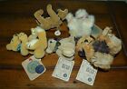 Lot  5  Boyds Plush Teddy Bear Miniature Small Bears Mohair Jointed Wuzzies
