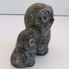 Vtg Nuvuk Canada Inuit 2 Owls Mom And Owlet Carved Soapstone Figurine Sculpture