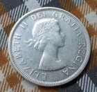 80  Silver 1958 Canada Dollar  British Columbia First Nations Totem Pole  Km 55
