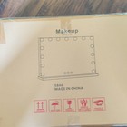 Led Lighted Tabletop Makeup Vanity Mirror  White Rectangle  Model 5846 15 7 