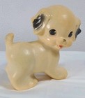 Ruth E Newton The Sun Rubber Co Dog Puppy Squeak Toy 1950s 4    Beige   Black Vtg