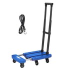 600 Lbs Folding Cart Luggage Trolley Carrying Hand Truck With Bungee Cord Blue