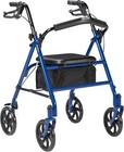 4 Wheel Rollator Walker With Seat  Steel Rolling Walker  Height Adjustable