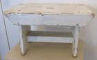 Vintage Rustic Primitive Shabby Chippy White Painted Wood Farm Step Stool Charm 