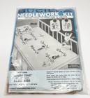 Lot 8 Vintage Stamped Needlecraft Kits Dresser Scarf Pillow Bibs Quilt Blocks