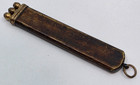 Antique Victorian Pocket Etui Writing Set Brass Dip Pen Pencil Knife