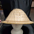 Vintage Stattan Bamboo Asia Hat Plam Leaf Bamboo Chinese Rice Hat