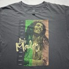 Vintage Bob Marley Shirt Mens Large Gray Reggae Music Band Distressed Grunge Tee