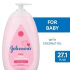 Johnson s Moisturizing Mild Pink Baby Lotion With Coconut Oil 27 1 Fl  Oz
