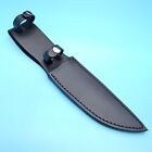 Fixed Blade Knife Sheath Black Leather Belt Case Pouch 11  X 6  Hunting Quality