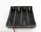5pcs Plastic Battery Storage Case Box Holder 4 X 18650 Black With 6  Wire Leads