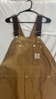 Vintage Carhartt R05 Brown Duck Canvas Bib Overalls Made In Usa Mens 42x30 Nwot