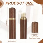 2 Pcs Wooden Toothpick Holder Portable Toothpick Case  Brown  wide 
