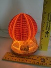 Vintage Sea Urchin Shell Beach Night Light Accent Table Lamp Resin Base 5   tall