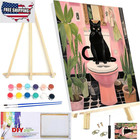 Paint By Numbers Kit For Adults Framed Canvas  With Wooden Easel paint By Number
