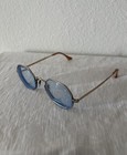 Antique Art Craft 1 10   12k Gold Filled Blue Octagon Lens Eyeglasses  1930 s